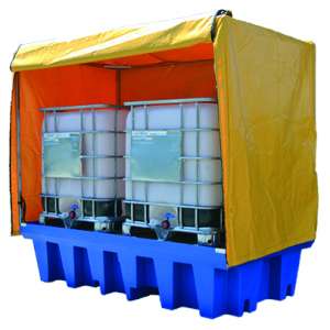 MXP6504 PVC Cover and Galvanised Frame for 2 IBC Bund