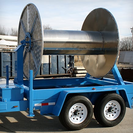 containment boom reel with integrated trailer
