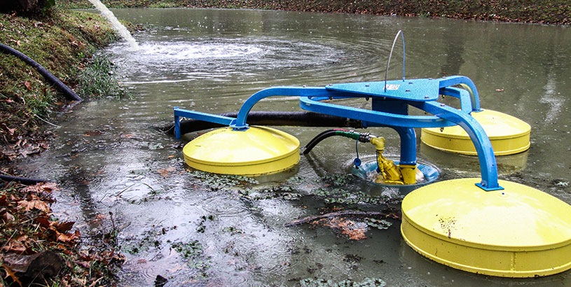 weir skimmer support image